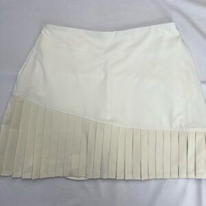 New Soybu Tennis Skirt Skort Stretch Pockets Asymmetrical Pleats Ivory Medium